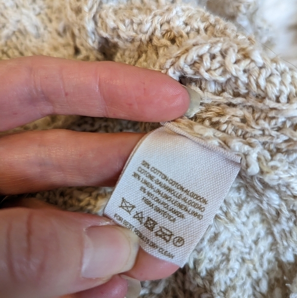 FREE PEOPLE Cotton linen knit cropped sweater top xs - Picture 9 of 13